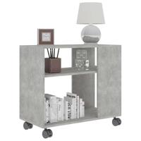 Bijzettafel 70x35x55 cm bewerkt hout betongrijs - thumbnail