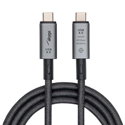 Akyga AK-USB-45 USB-kabel USB-C stekker, USB-C stekker 1.00 m Grijs Akyga AK-USB-45 USB-kabel USB-C stekker, USB-C stekker 1.00 m Grijs