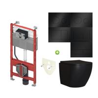 TECE Profil Toiletset set65 Mudo Mat Zwart met TECE Drukplaat - thumbnail