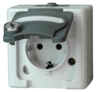 Kopp 103456009 BlueElectric Compleet Wandcontactdoos met randaarde afsluitbaar spatwaterdicht Grijs 1 stuks 1 stuk(s) - thumbnail