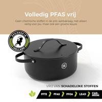 BE Living Braadpan met deksel ø 24 cm - keramische anti-aanbaklaag - geschikt voor alle warmtebronnen - zwart - thumbnail
