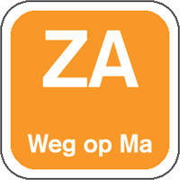 Label | ZA weg op | papier | afwasbaar | 19x19mm | oranje | rol à 1000 stuks - thumbnail