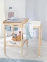 Verschoontafel met schuifbad - ROBA - Inclusief waterafstotend matras Roba stijl Grijs - Opbergplank - Natuurlijk hout - thumbnail