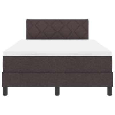 Boxspring bed met matras Donkerbruin 120 x 200 cm Stof