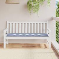 VidaXL Tuinbankkussen gestreept 150x50x4 cm oxford stof wit en blauw - thumbnail