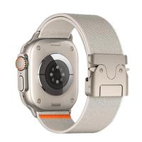 By Qubix - Nylon bandje met Parachute sluiting - Sterrenlicht - Compatible met Apple Watch 38mm / 40mm / 41mm / 42mm - Compatible Apple watch bandjes - thumbnail