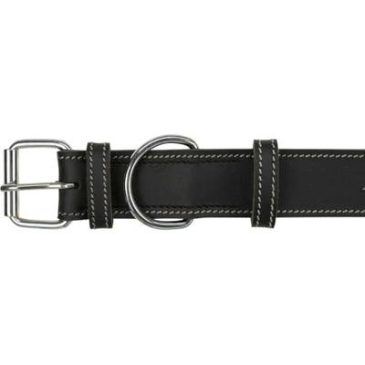 TRIXIE HALSBAND HOND RUSTIC VETLEER HEARTBEAT ZWART 55-65X4 CM