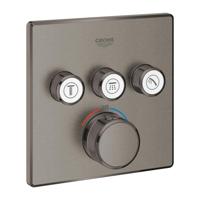 Grohe Inbouwkraan Grohtherm Smart Control Thermostaatkraan met 3-weg Omstelling Vierkant Hard Graphite Geborsteld - thumbnail