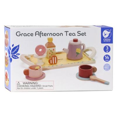 Classic World houten theeset grace met dienblad, 14dlg. Classic World houten theeset grace met dienblad, 14dlg.