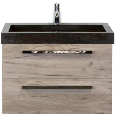 Seville Badmeubelset 80 cm - Craft Oak - Wastafel Hardsteen Wit Lucca