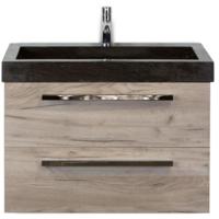 Seville Badmeubelset 80 cm - Craft Oak - Wastafel Hardsteen Wit Lucca - thumbnail