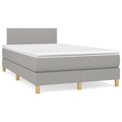 Boxspring met matras stof lichtgrijs 120x190 cm