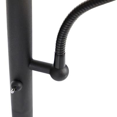 QAZQA Smart vloerlamp zwart met goud incl. Wifi A60 en E14 - Retro QAZQA Smart vloerlamp zwart met goud incl. Wifi A60 en E14 - Retro