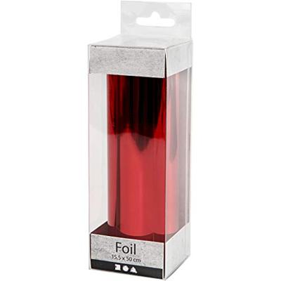 Creativ Company Deco folie, b: 15,5 cm, dikte 0,02 mm, rood, 50 cm/ 1 rol - thumbnail