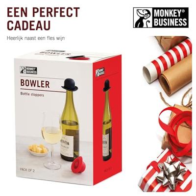 Apenkool Bowler Flessenstoppen - set van 2 stuks