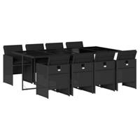 9-delige Tuinset poly rattan zwart - thumbnail
