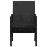 3-delige Bistroset met kussens poly rattan zwart - thumbnail