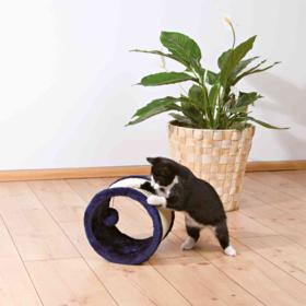 TRIXIE SPEELROL SISAL / PLUCHE BLAUW / NATUUR 23X23X20 CM