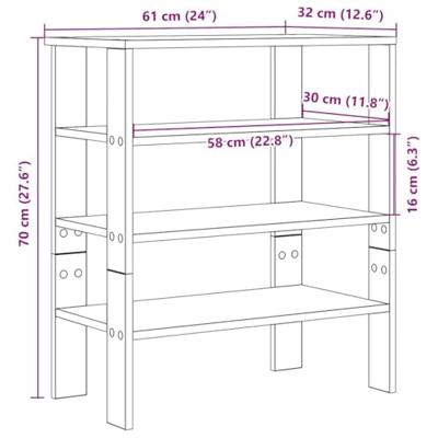 VidaXL Schoenenrek 61x32x70 cm bewerkt hout wit