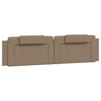 Bedframe met hoofdbord kunstleer cappuccinokleurig 200x200 cm - thumbnail