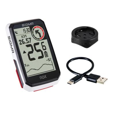 Sigma rox 4.0 gps zw/wit standaard stuurhouder + usb-c oplaadkabel
