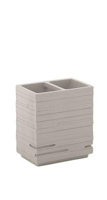 Tandenborstelhouder Sapho Quadrotto Vrijstaand 11.5x10.2x6.2 cm Polyresin Beige Sapho - thumbnail