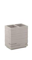 Tandenborstelhouder Sapho Quadrotto Vrijstaand 11.5x10.2x6.2 cm Polyresin Beige - thumbnail