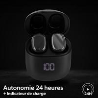 T'nB Draadloze Bluetooth In-Ear Hoofdtelefoon, Passieve Ruisonderdrukking tot 24 Uur Luistertijd, Touch-Bediening, Oplaadindicator, Geïntegreerde Microfoon, Zwart, Sport, Training - thumbnail