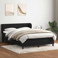 Boxspring met matras fluweel zwart 160x210 cm - thumbnail