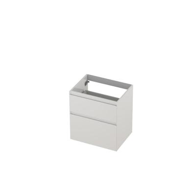 INK - Onderkast 2 Laden Greeploos Gelakt 45gr A-symmetrisch - 600x450x650 Mm - Hoogglans Wit