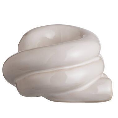 Waxinelichthouder Fleurie - off-white - 7,3x10,5x12,5 cm