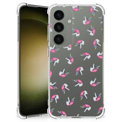 Doorzichtige Silicone Hoesje voor Samsung Galaxy S24 Unicorns Doorzichtige Silicone Hoesje voor Samsung Galaxy S24 Unicorns