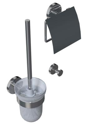 Royal Plaza Salix toiletset met haak closetrol en borstelhouder chroom 86750 Royal Plaza Salix toiletset met haak closetrol en borstelhouder chroom 86750