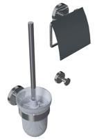 Royal Plaza Salix toiletset met haak closetrol en borstelhouder chroom 86750 - thumbnail