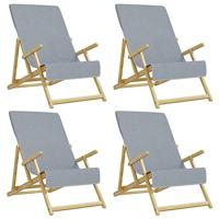 VidaXL Strandhanddoeken 4 st 400 g/m² 60x135 cm stof grijs - thumbnail