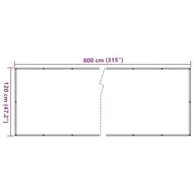 Tuinscherm 800x120 cm PVC crmekleurig Tuinscherm 800x120 cm PVC crmekleurig