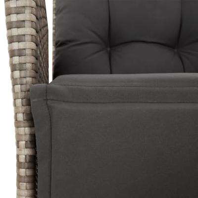 9-delige Tuinset met kussens poly rattan grijs - thumbnail