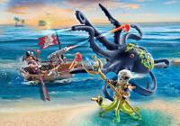 PLAYMOBIL 71419 Piraat met gigantische octopus - Piraten - Met een piraat, een kanon en een gigantisch octopusmonster - Vanaf 4 jaar - thumbnail