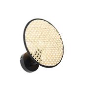 QAZQA Landelijke wandlamp zwart met rotan 25 cm - Kata - thumbnail