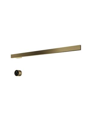 Hotbath &MORE set van 1 rails RAS80 SQUARE 80 cm met separate schakelaar en inbouw element Geborsteld Messing PVD (RAS80-1BBP)
