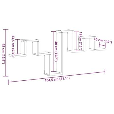 Wandplank Wandgemonteerd Artisan Eiken 104.5 x 43 x 10 cm