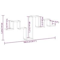 Wandplank met plank Oud hout 104.5 x 10 x 43 cm Bewerkt hout - thumbnail