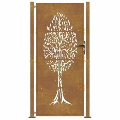 VidaXL Poort 100x200 cm cortenstaal boom ontwerp VidaXL Poort 100x200 cm cortenstaal boom ontwerp