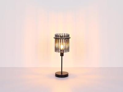 Globo Zwarte tafellampGorley met smoke glas Ø 15cm - 15698T