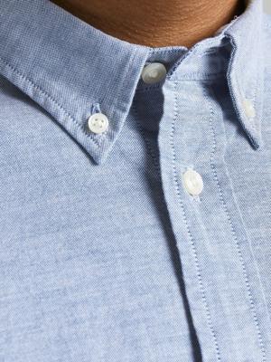 JACK & JONES PREMIUM gemêleerd slim fit overhemd JPRBLUBROOK cashmere blue JACK & JONES PREMIUM gemêleerd slim fit overhemd JPRBLUBROOK cashmere blue
