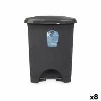 Pedaalemmer Antraciet Plastic 10 L (8 Stuks) - thumbnail