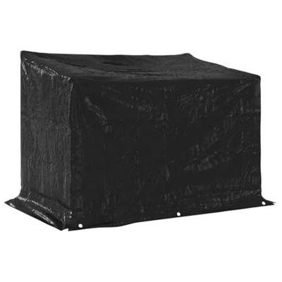 VidaXL Haardhoutrek met regenhoes 150,5x100,5x110,5 cm staal