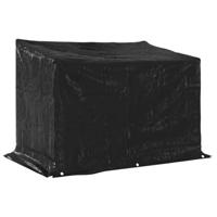 VidaXL Haardhoutrek met regenhoes 150,5x100,5x110,5 cm staal - thumbnail