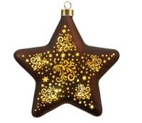 Led ster glas sterren 19 cm donkerbruin/goud Anna's Collection - Annas collection - thumbnail