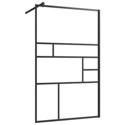 VidaXL Inloopdouchewand 100x195 cm esg-glas transparant en zwart
